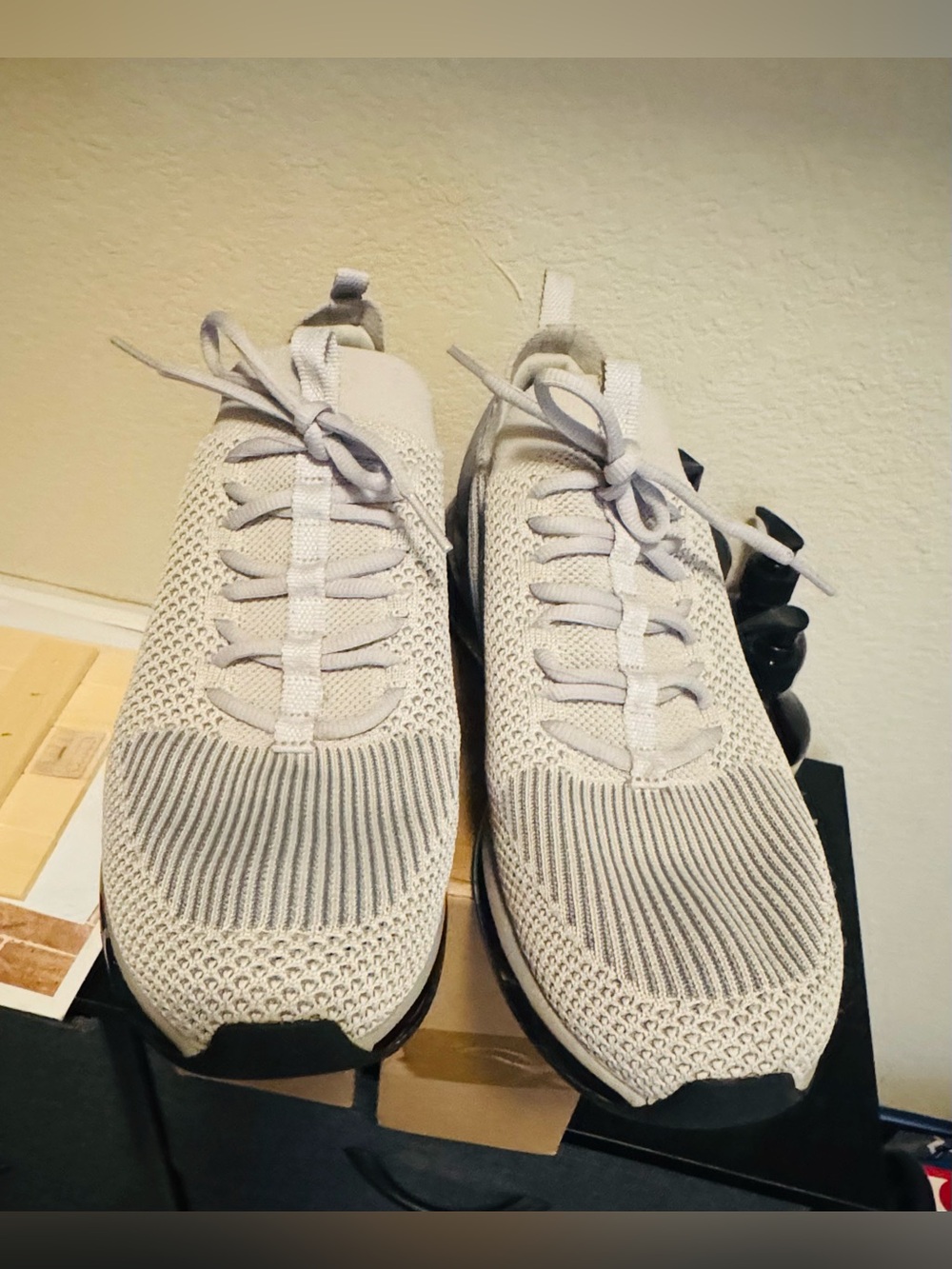Skechers Light Gray Knit Slip-On Men's Sneakers with Air Cushion - Picture 6 of 10